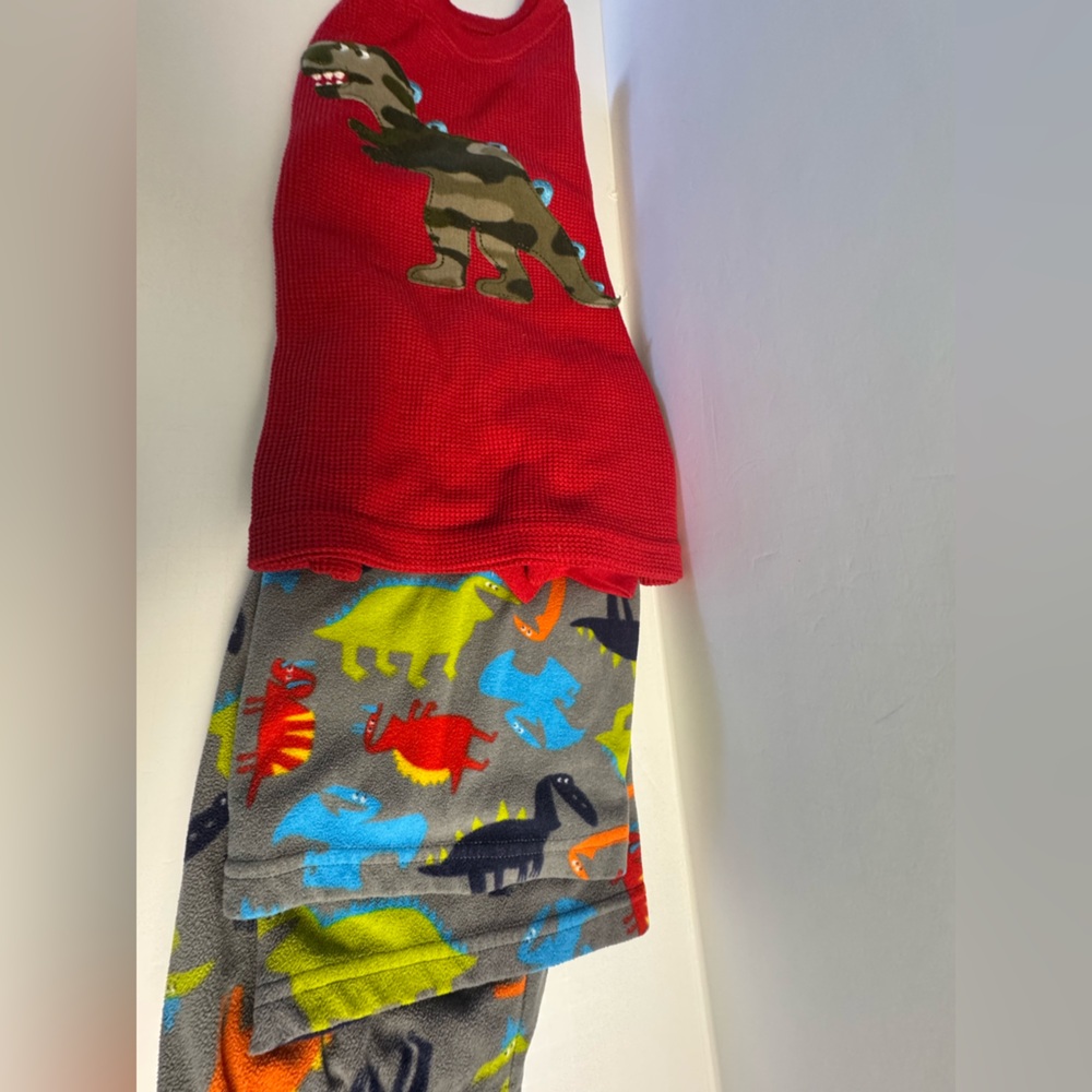 Carter's Red and Gray Dinosaur Pajama Set - Picture 9 of 11